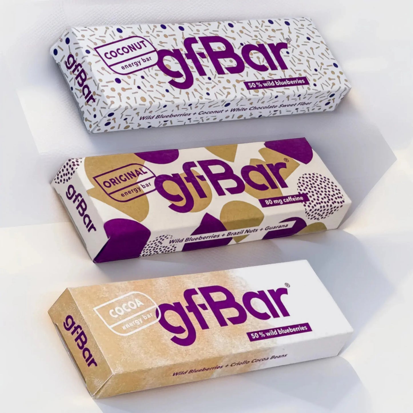 12x gfBar VARIETY (4x ORIGINAL + 4x COCOA + 4x COCONUT) gfBar