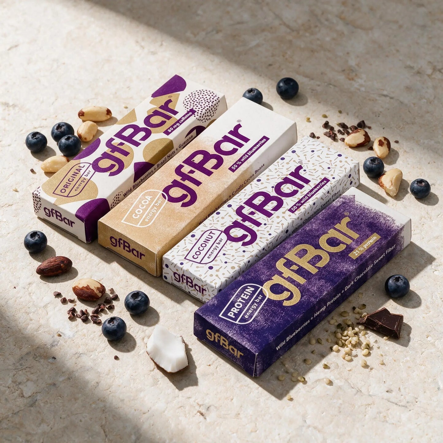 12x gfBar VARIETY (3x ORIGINAL + 3x COCOA + 3x COCONUT + 3x PROTEIN) gfBar